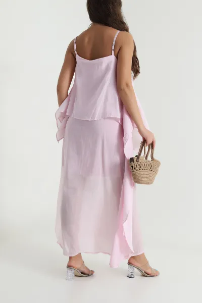 Pembe Tensel Modal Kadın Elbise 484106