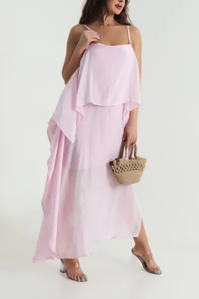 Pembe Tensel Modal Kadın Elbise 484106