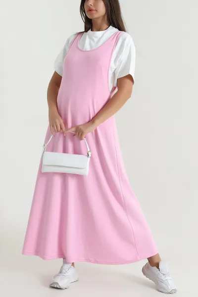 Pembe Tişörtlü Elbise Oysho Kadın İkili Takım 475364
