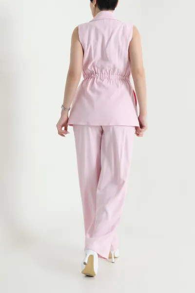 Pembe Toka Detay Diagonel Modal Kadın İkili Takım 446839