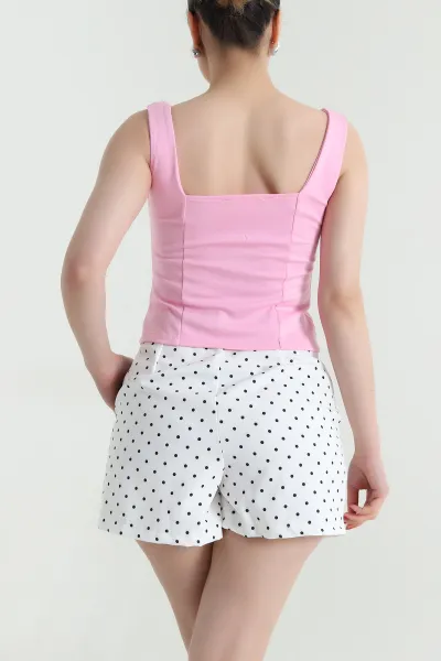 Pembe Toka Detay Kolsuz Kadın Bluz 466261