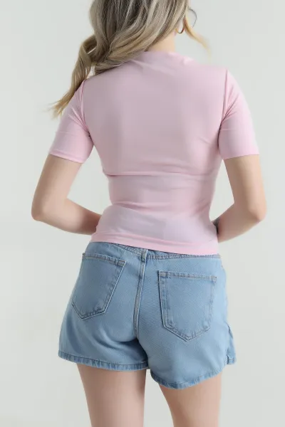 Pembe Tokalı Sandy Kadın Bluz 458071