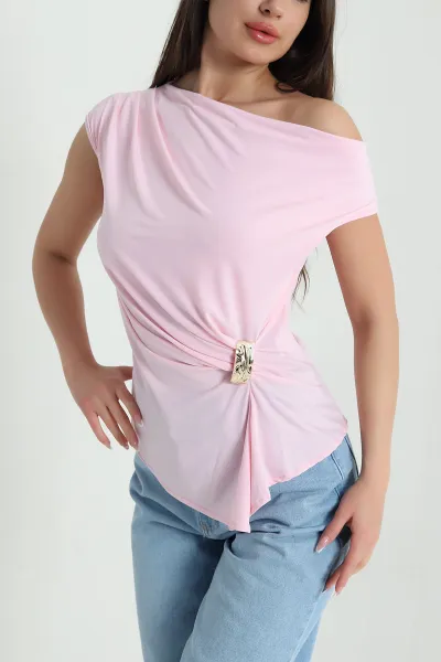 Pembe Tokalı Sandy Kadın Bluz 460599