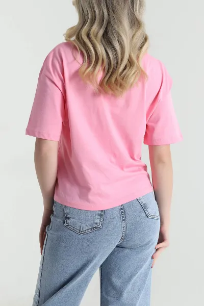 Pembe Triko Nakılşı Süprem Kadın Tişört 462318
