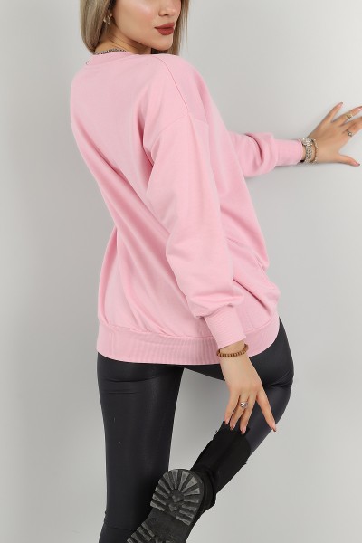 Pembe Üç İp Bayan Sweat 144914