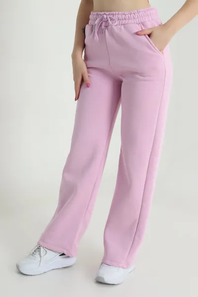 Pembe Üç İp Şardonlu Kadın Pantolon 483194