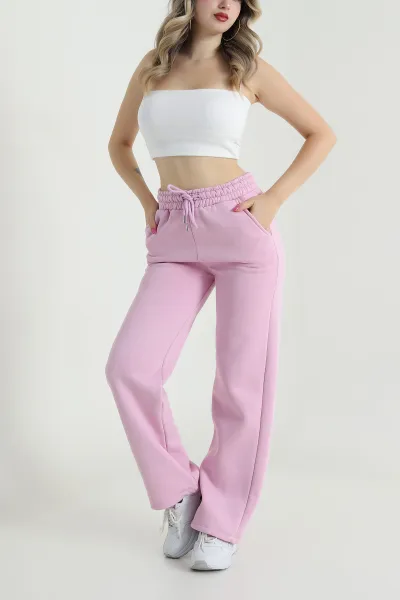 Pembe Üç İp Şardonlu Kadın Pantolon 483194