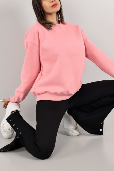 Pembe Üç İplik Şardonlu Sweat 141589