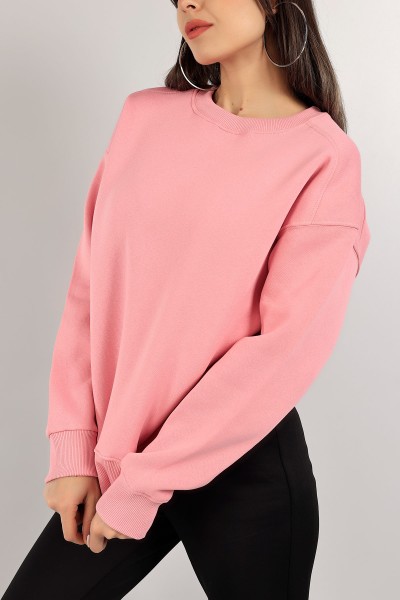 Pembe Üç İplik Şardonlu Sweat 141589