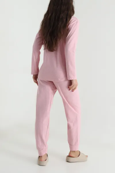 Pembe Uzun Kollu Conversion Kadın Pijama Takımı 494630