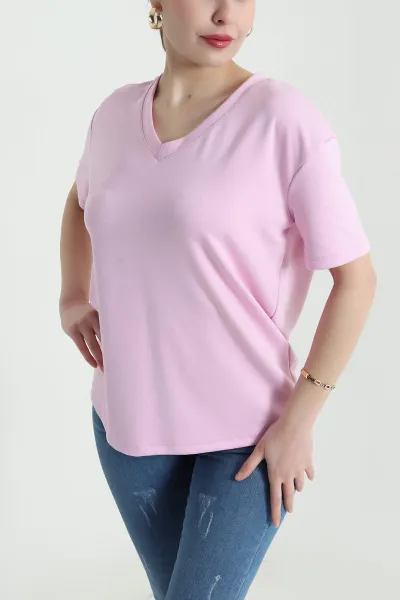 Pembe V Yaka Oysho Kadın Üst 441440