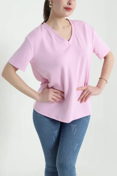 Pembe V Yaka Oysho Kadın Üst 441440