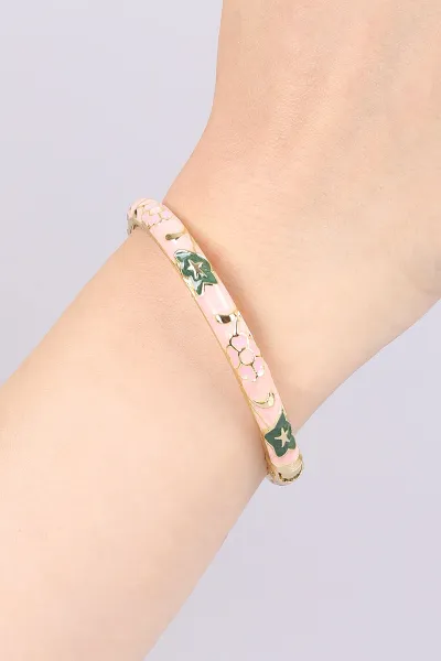 Pembe Vintage Mineli  Kelepçe Bilezik 469104