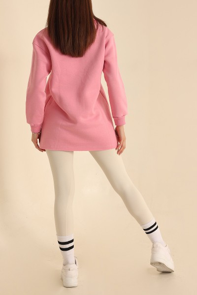 Pembe Yakalı Şardonlu Bayan Sweat 218368