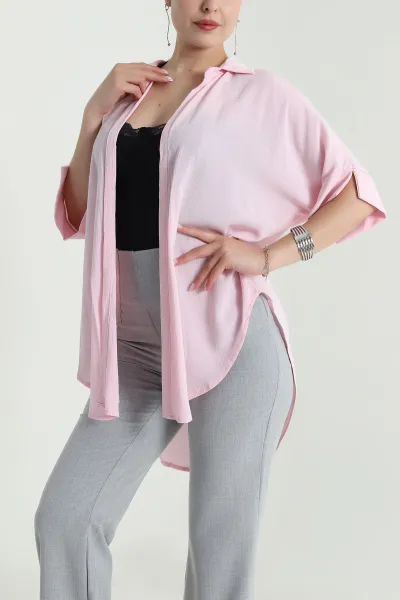 Pembe Yakalı Viskoz Kadın Kimono 481148