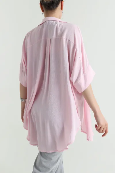 Pembe Yakalı Viskoz Kadın Kimono 481148