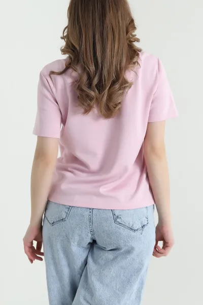 Pembe Yakası Taşlı Oysho Kadın Bluz 441260
