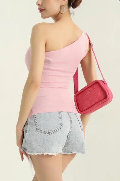 Pembe Yanı Büzgülü Viskon Bluz 355646