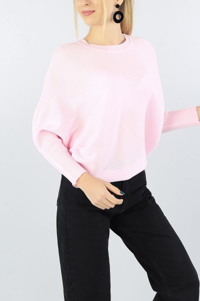 Pembe Yarasa Kol Bayan Triko Kazak 54269