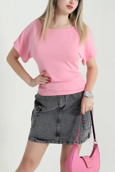 Pembe Yarasa Kol Modal Kadın Bluz 467738