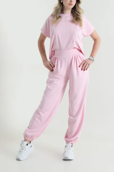 Pembe Yarasa Kol Şalvarlı Oysho Kadın İkili Takım 464790