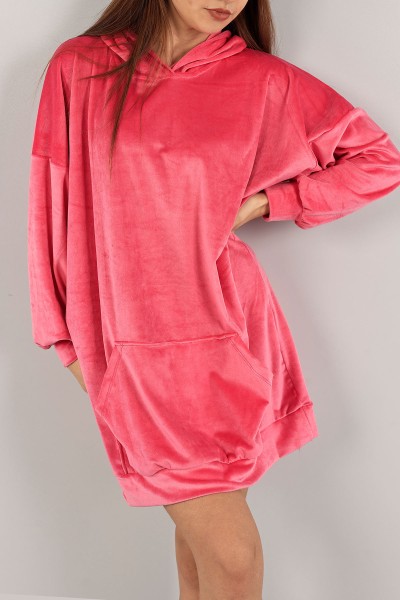 Pembe Yeni Sezon Kadife Tunik Sweat 133946