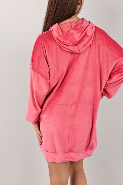 Pembe Yeni Sezon Kadife Tunik Sweat 133946