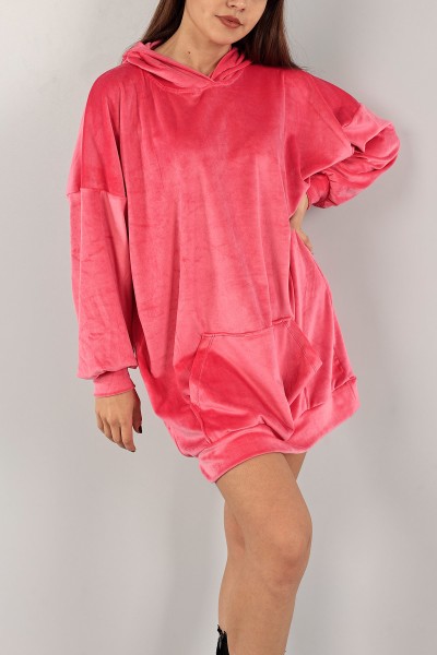 Pembe Yeni Sezon Kadife Tunik Sweat 133946