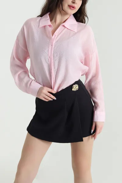 Pembe Yeni Sezon Kadın Tensel Gömlek 453799