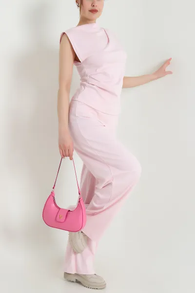 Pembe Yeni Sezon Pantolon Bluz Kadın İkili Takım 451017