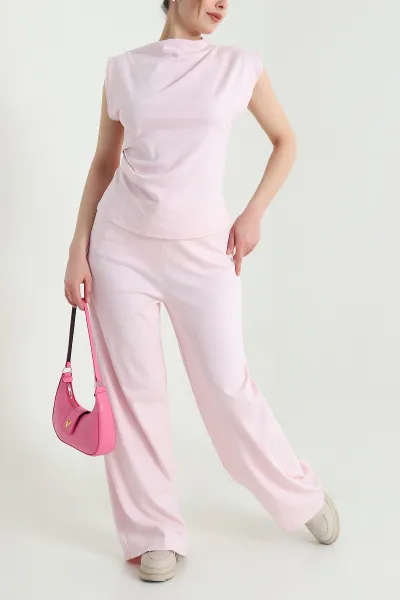 Pembe Yeni Sezon Pantolon Bluz Kadın İkili Takım 451017