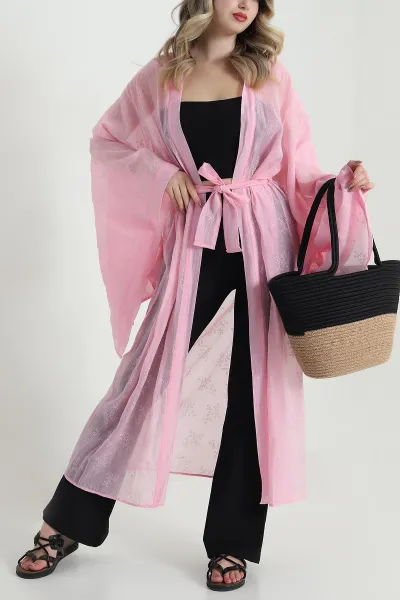 Pembe Yeni Sezon Tensel Kadın Kimono 478821