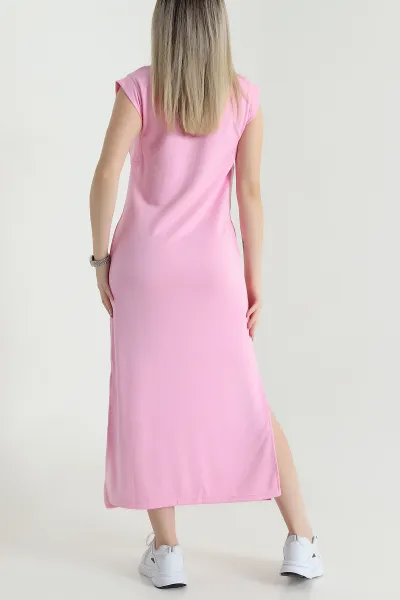 Pembe Yırtmaçlı Oysho Kadın Elbise 470285