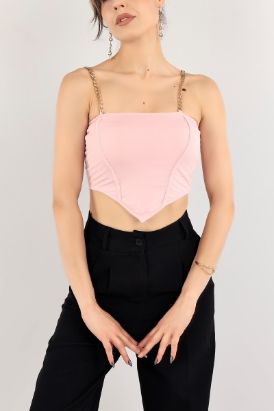 Pembe Zincir Askılı Sandy Bluz 115387