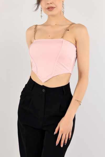 Pembe Zincir Askılı Sandy Bluz 115387