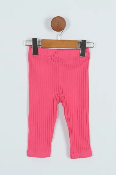 Pembe(2-8 Yaş) Omuz Fırfırlı Çiçek Yakalı Taytlı Kız Çocuk Elbise 262936