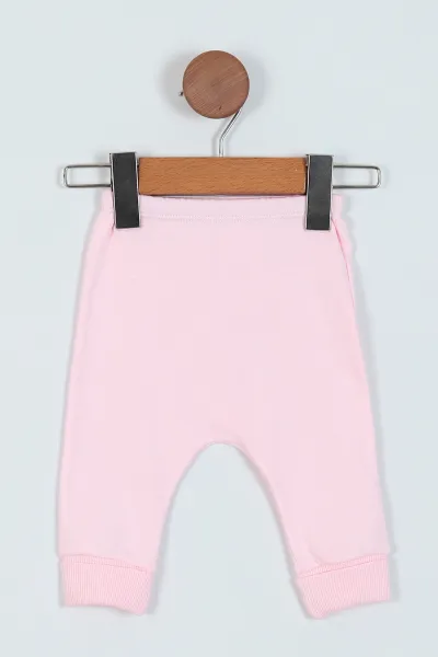 Pembe(3-9 Ay) Baskılı Üçlü Kız Bebe Takım 227776