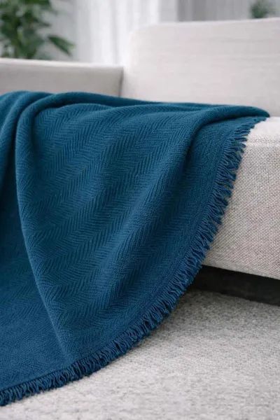 Petrol 170x200 Cm Bella Home Çok Amaçlı Örtü - Koltuk Örtüsü - Pike 434790