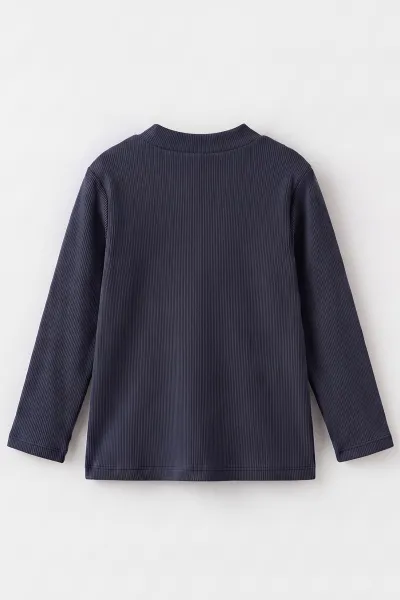 Petrol (5-12 Yaş) Yarım Balıkçı Yaka Kaşkorse Çocuk Body Sweatshirt 495477