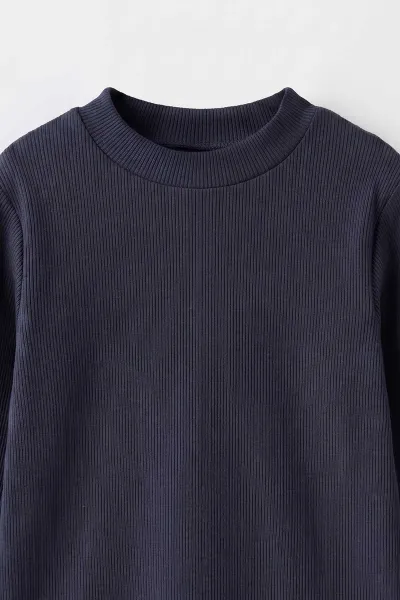 Petrol (5-12 Yaş) Yarım Balıkçı Yaka Kaşkorse Çocuk Body Sweatshirt 495477