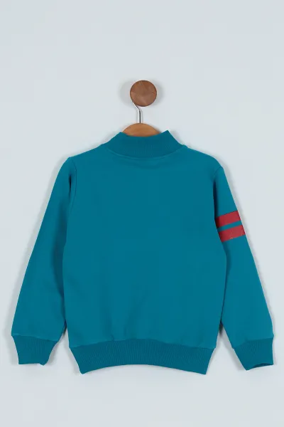 Petrol (9-12 Yaş) Navigatör Baskılı Balıkçı Yaka Erkek Çocuk Sweat 236411