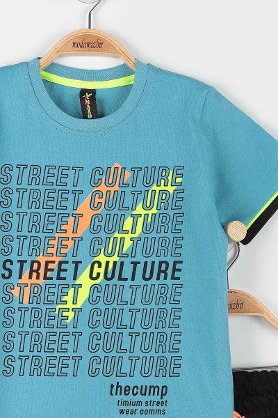 Petrol (9-12 Yaş) Street Culture Baskılı Cep Detaylı Erkek Çocuk Takım 177428