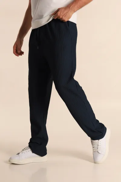 Petrol Baggy Fit Bel Bağlamalı Kesik Paça Erkek Jogger Pantolon 280072
