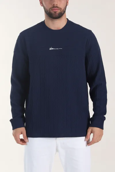 petrol-bisiklet-yaka-dokulu-nakis-detayli-erkek-sweatshirt-406948