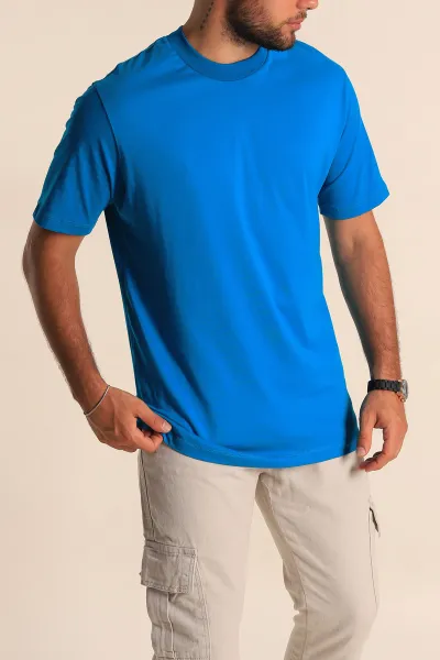 petrol-mavisi-relaxed-fit-basic-erkek-tisort-279907