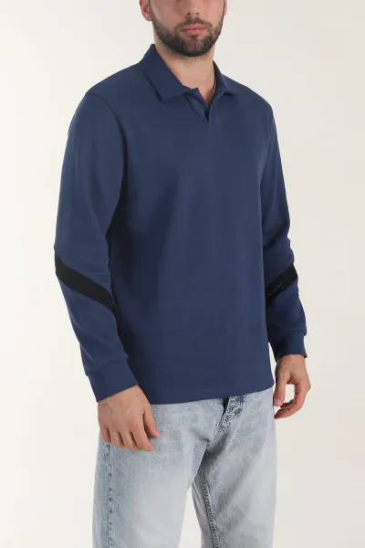 Petrol Polo Yaka Erkek Sweatshirt 406883