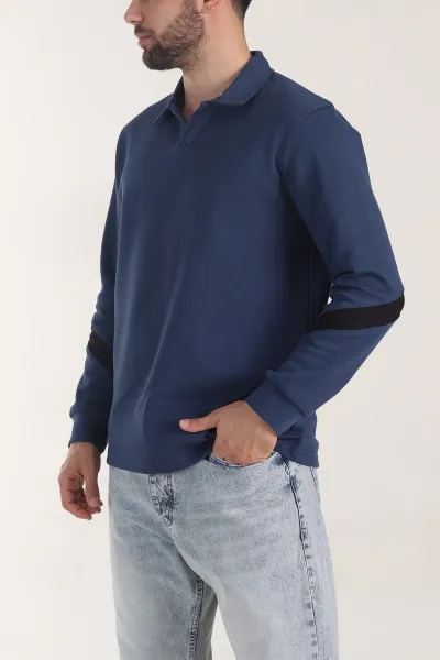 Petrol Polo Yaka Erkek Sweatshirt 406883