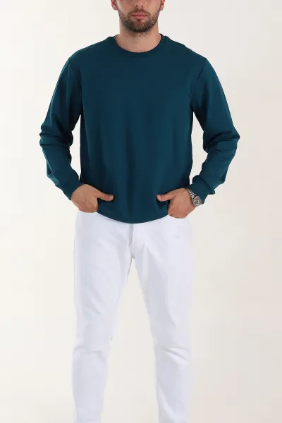 petrol-relaxed-fit-iki-ip-sardonsuz-basic-erkek-sweatshirt-398127