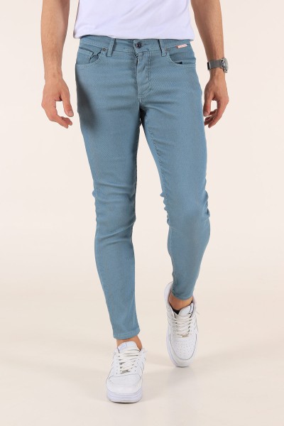 Petrol Gabardin Skinny Fit Likralı Erkek Kot Pantolon 180919