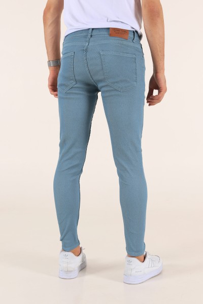 Petrol Gabardin Skinny Fit Likralı Erkek Kot Pantolon 180919